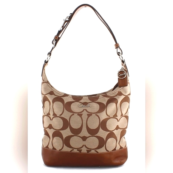 ☆Like New☆Gorgeous COACH Signature North South Convertible Pieced Leather Duffle - Picture 3 of 16